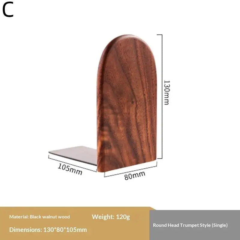 Walnut Wood Bookend Desktop Book Stand – Home Office Organizer