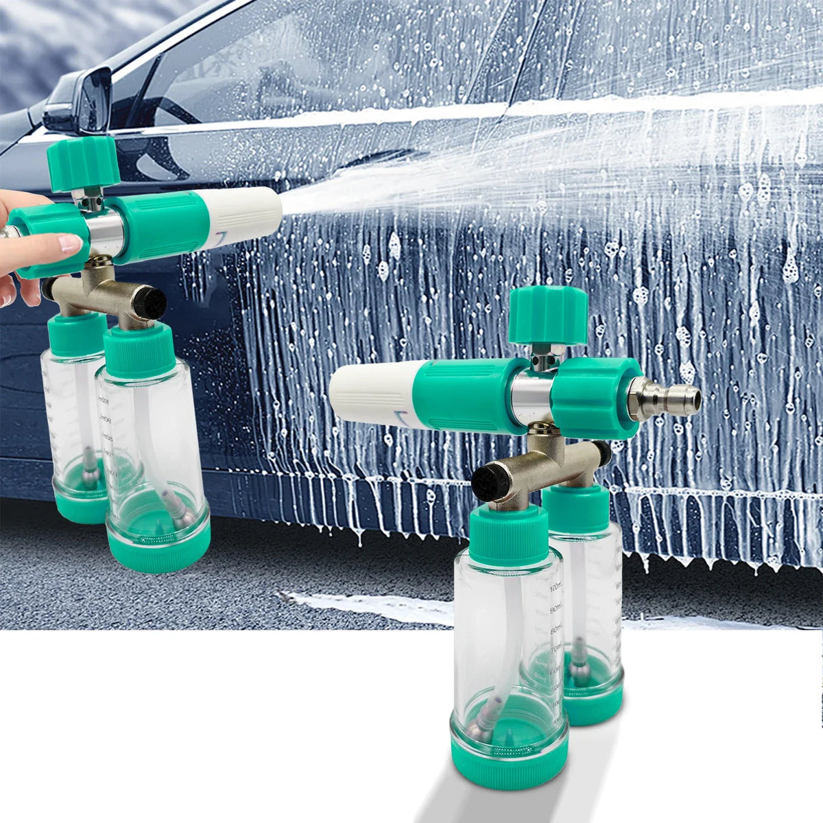 VKTECH 100ML Dual-Kettle Snow Foam Lance Car Wash Sprayer