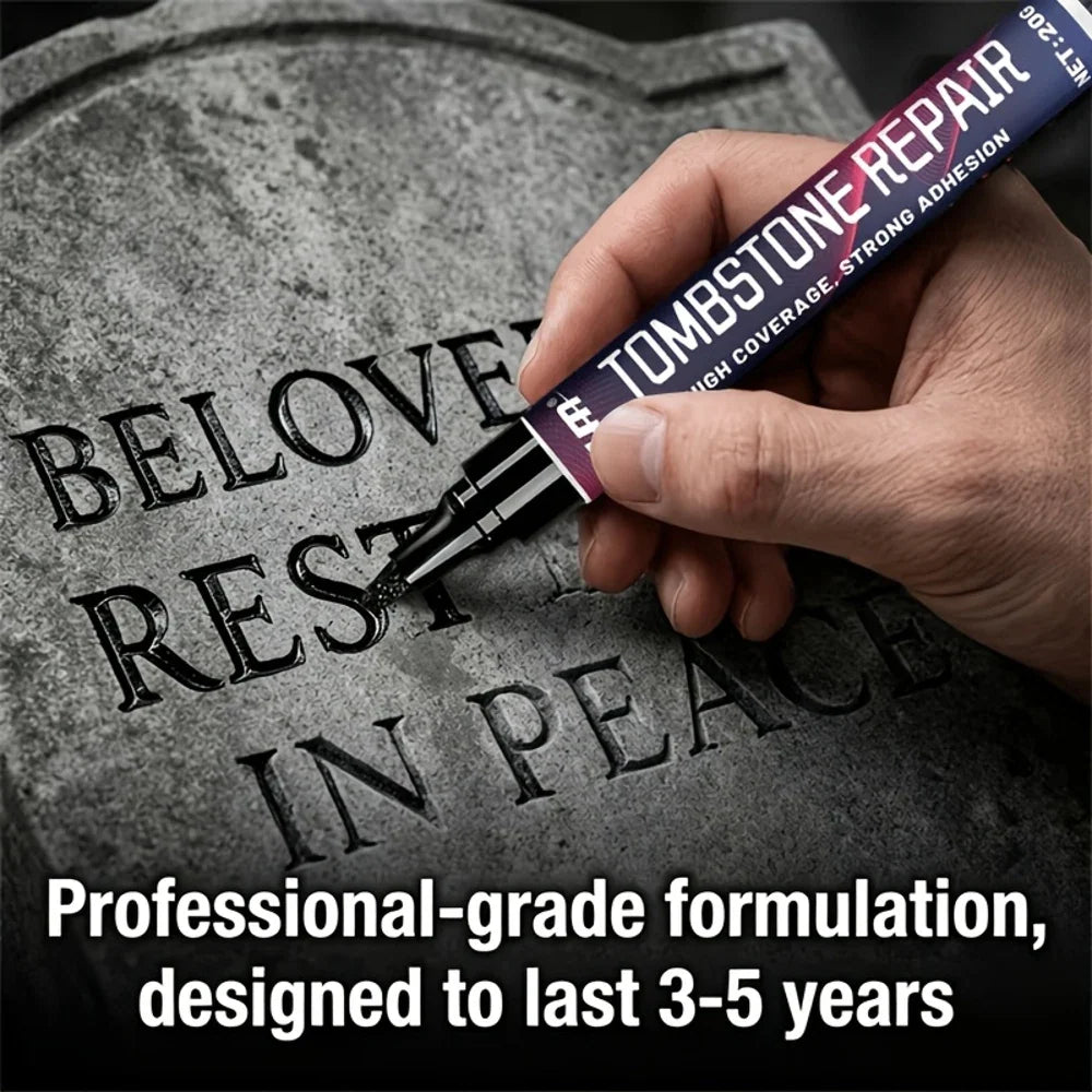 Black Tombstone Restoration Pen – Fade-Resistant Color Replenishment