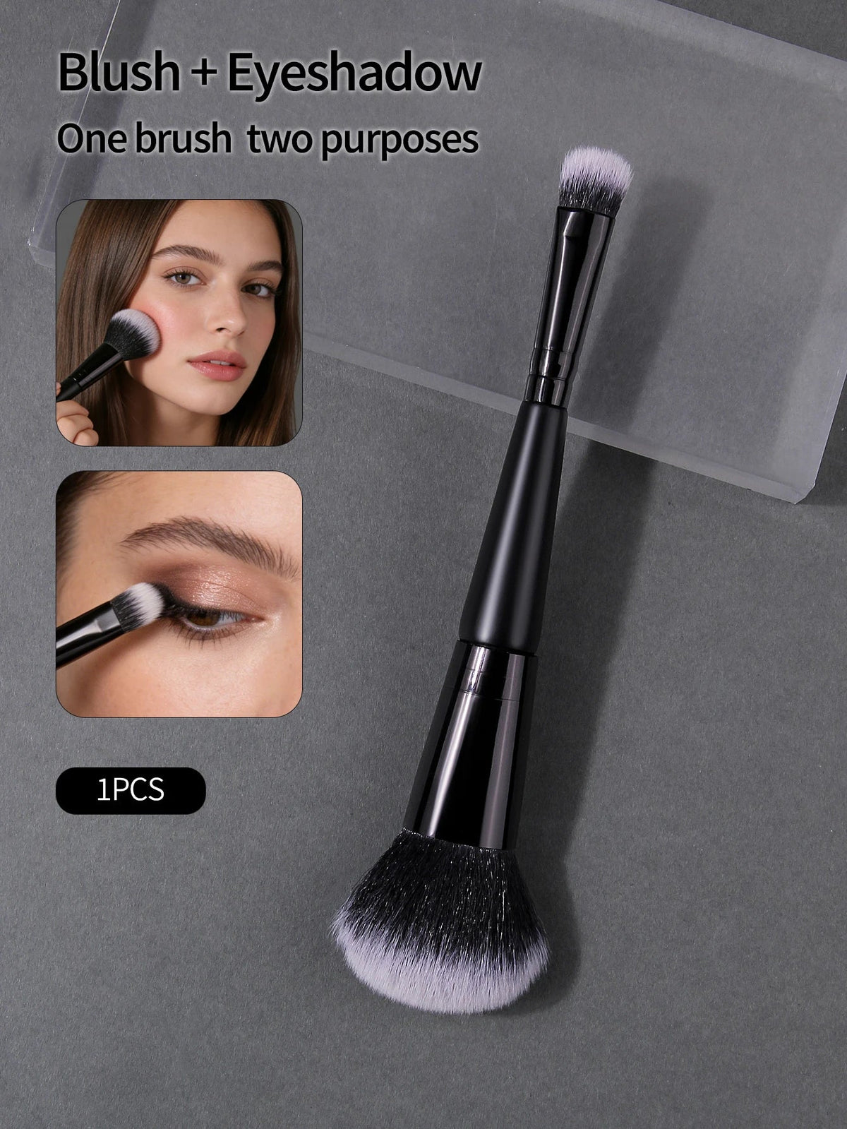 2-in-1 Double Head Makeup Brush – Foundation & Blush Tool