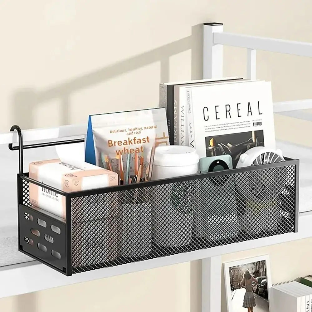 Punch-Free Bedside Hanging Basket – Bed Storage Shelf Rack