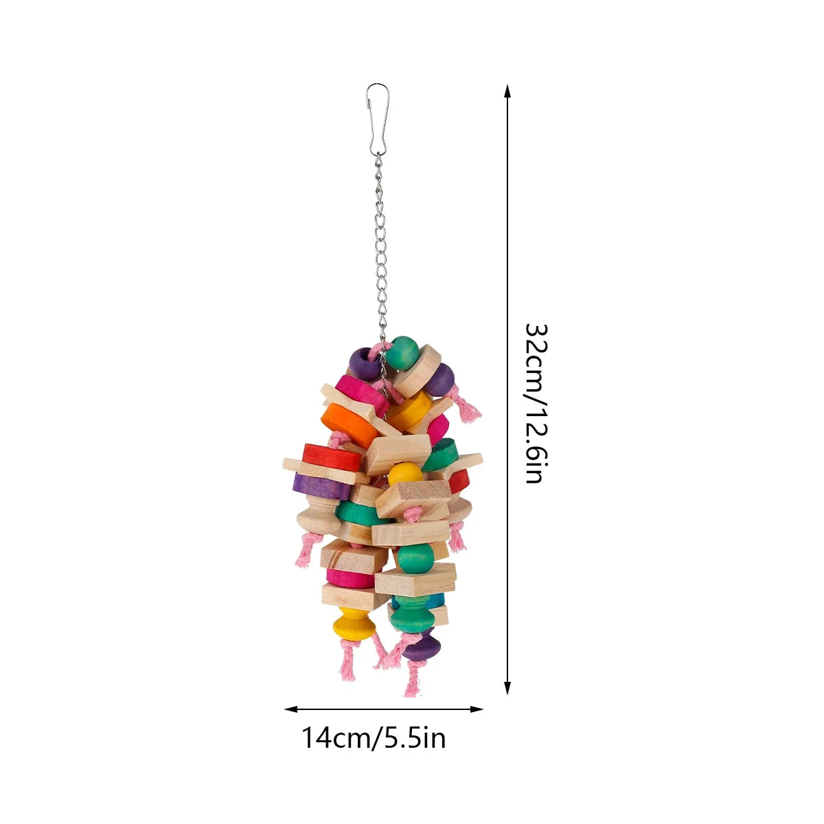 Wooden Rope Parrot Toy – Hanging Ladder & Bird Swing Chew Toy