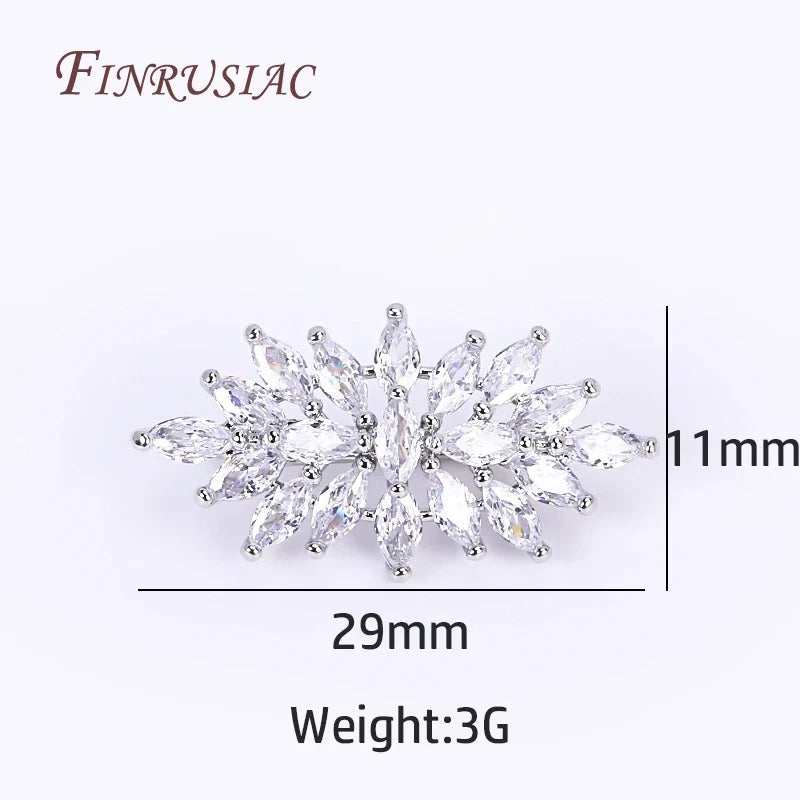 18K Gold Plated Zircon Flower Pearl Clasp | DIY Necklace Findings
