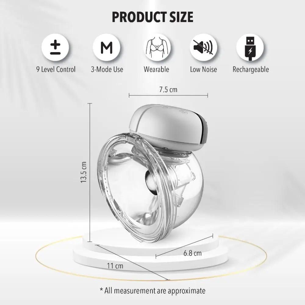 Wearable Wireless Electric Breast Pump – Hands-Free Silicone