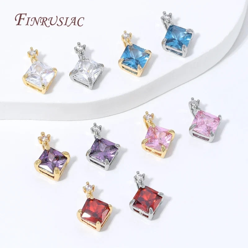 18K Gold Plated CZ Birthstone Charm – DIY Bracelet & Necklace