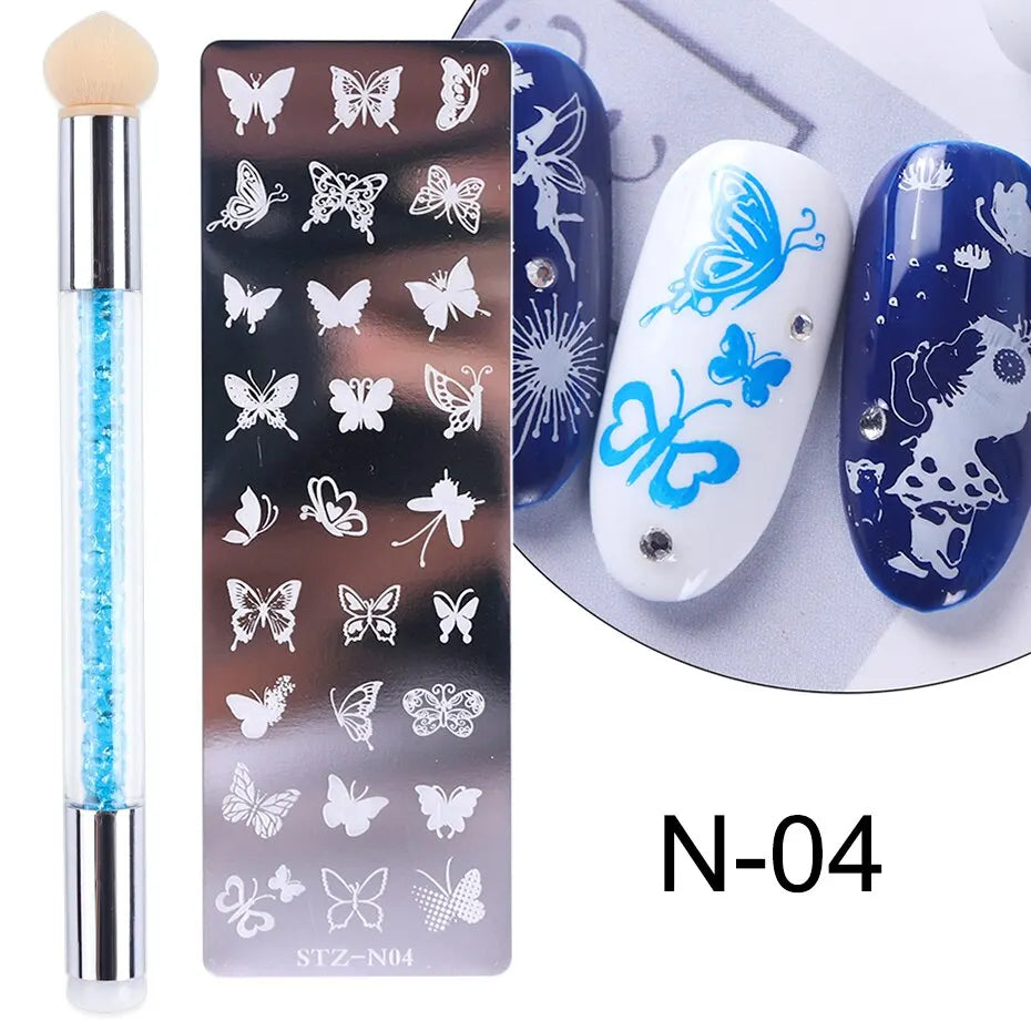 Nail Stamping Plates Set – Silicone Stamper & Stencils