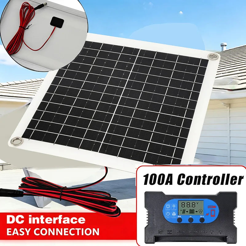 12W Solar Panel Kit with Controller – Portable Camp Charger