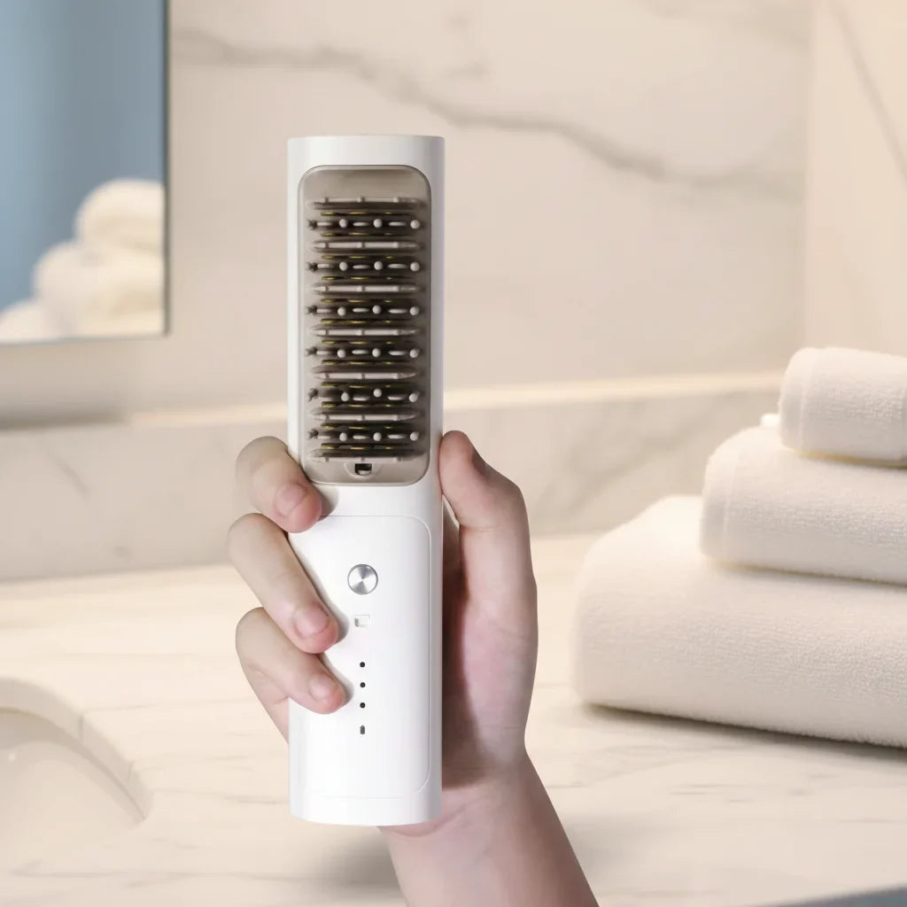 Wireless Hair Straightening Curling Comb – Negative Ion Technology