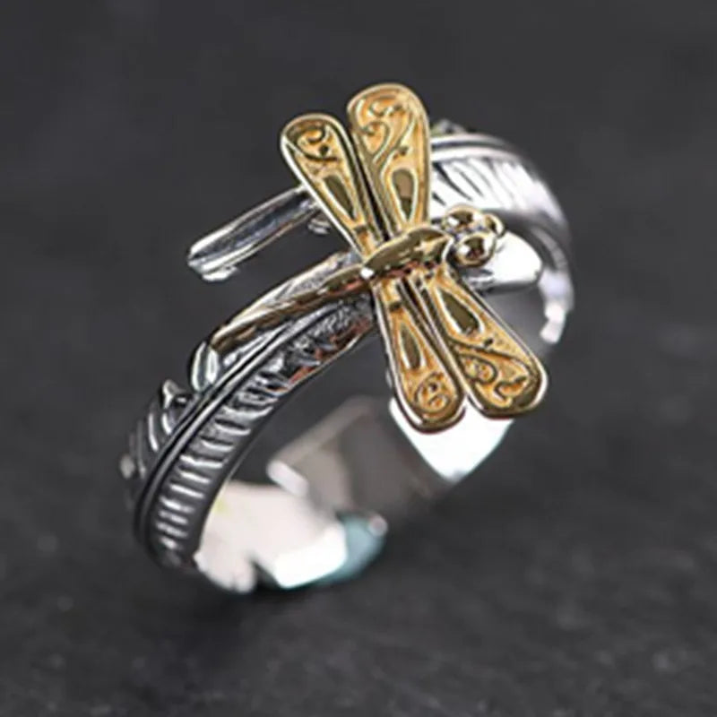Vintage Punk Adjustable Ring – Eagle Tiger Snake Charm
