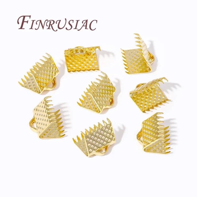 18K Gold Plated Foldover Crimp End Caps | DIY Jewelry Findings