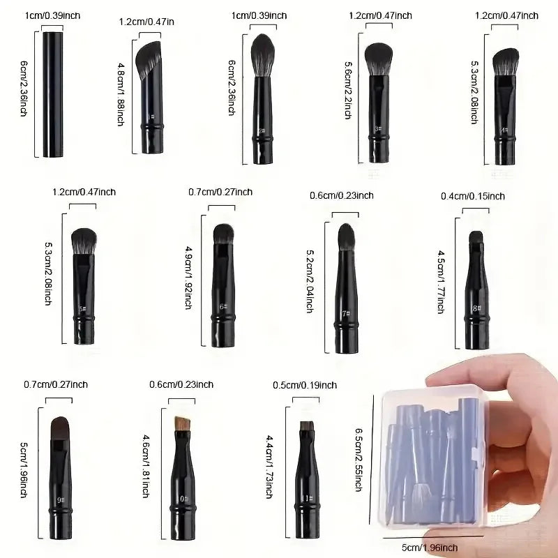 Mini Travel Makeup Brush Set 6 & 11Pcs | Double Ended