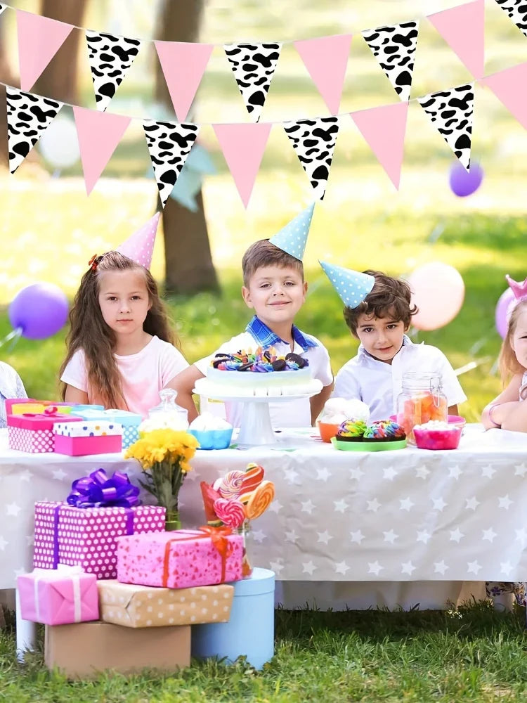 Pink Cow Print Disposable Party Tablecloth – 108" x 54"