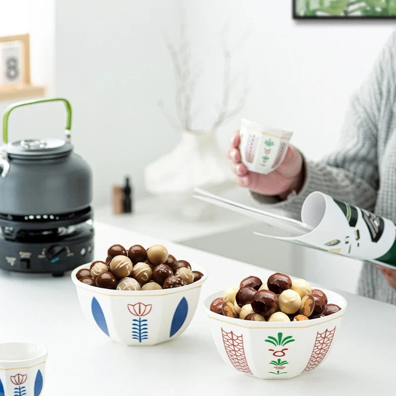 6-Inch Arabic Ceramic Dessert Bowl | Microwave Safe 700ml