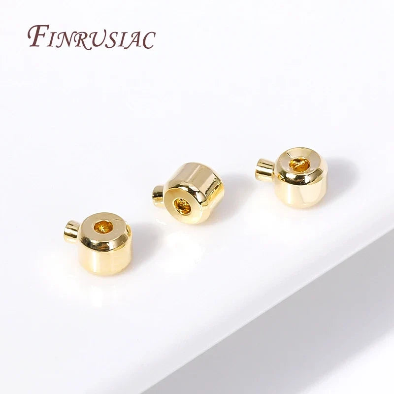 18K Gold Plated Brass Crimp End Beads | DIY Jewelry Findings