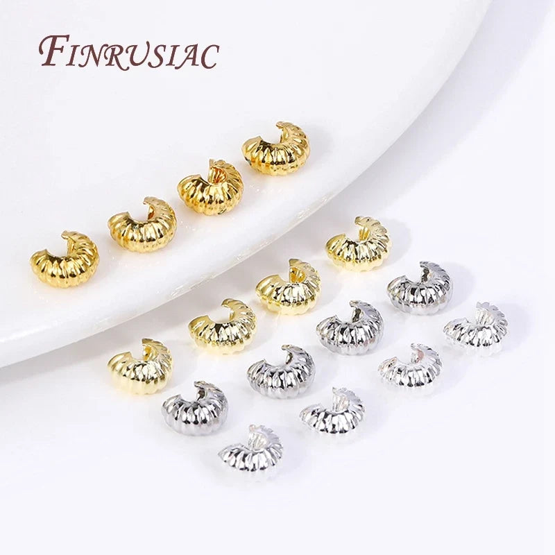 14K/18K Gold Plated 4mm Crimp Bead Covers | DIY Jewelry Findings