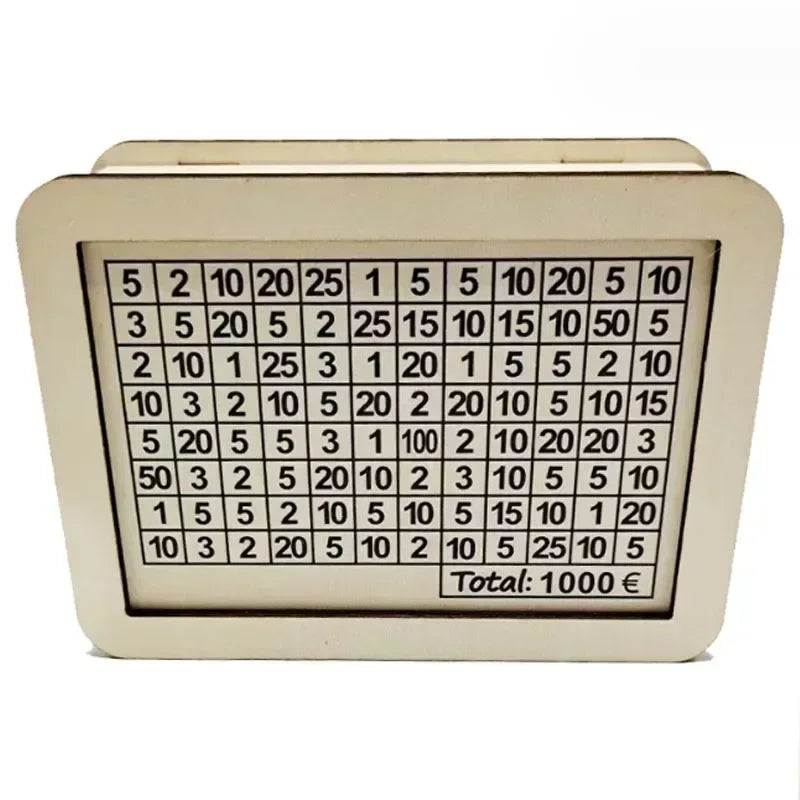 Wooden Piggy Bank Money Box – Reusable Savings Goal Tracker