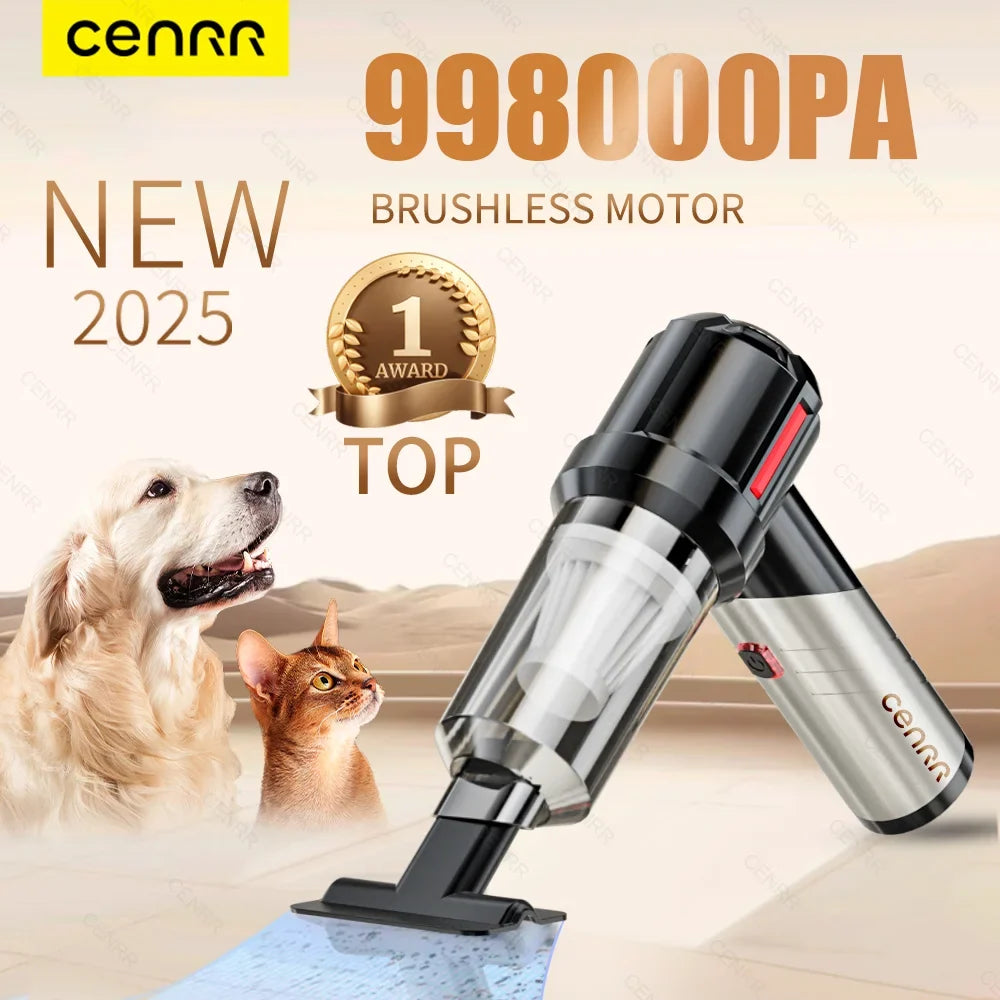 CENRR Cordless Handheld Car Vacuum – HEPA Wet & Dry 100W
