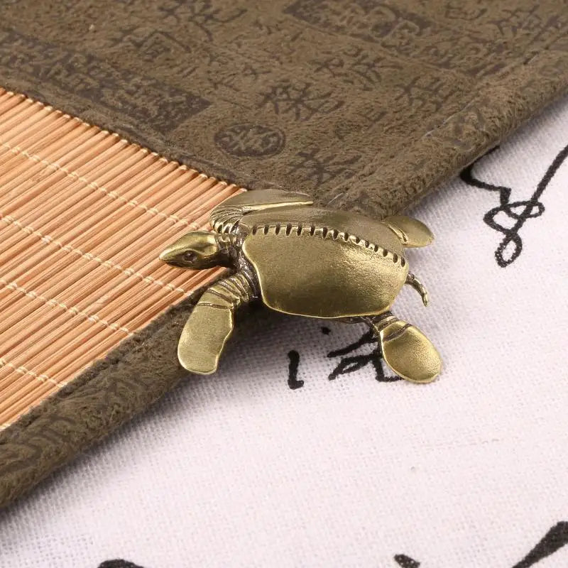 Vintage Brass Turtle Figurine – Tea Pet & Desk Ornament