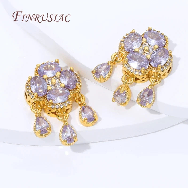 18K Gold Plated Purple Crystal Pendant – DIY Jewelry Making