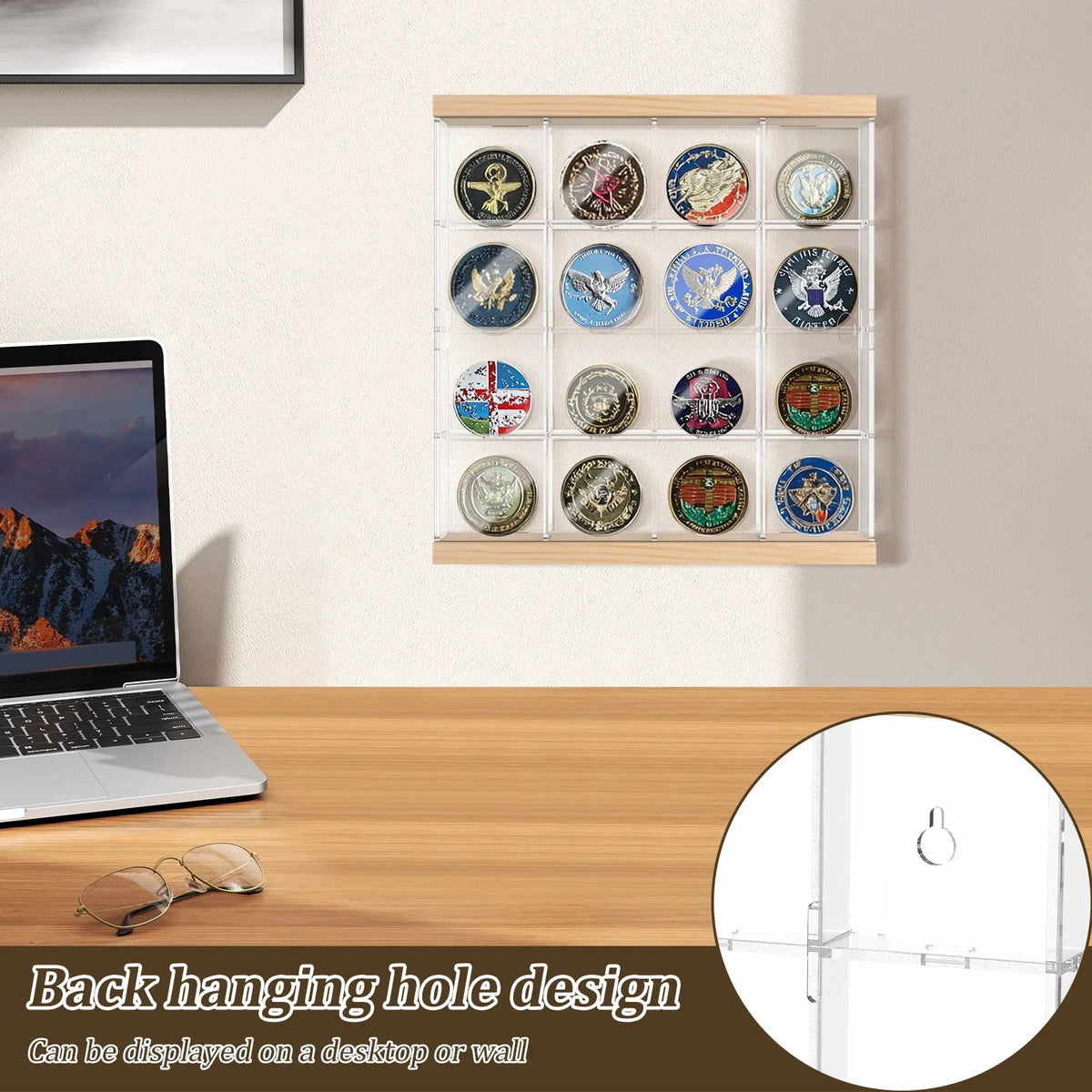 4-Layer Acrylic Coin Display Case – 16 or 24 Compartments