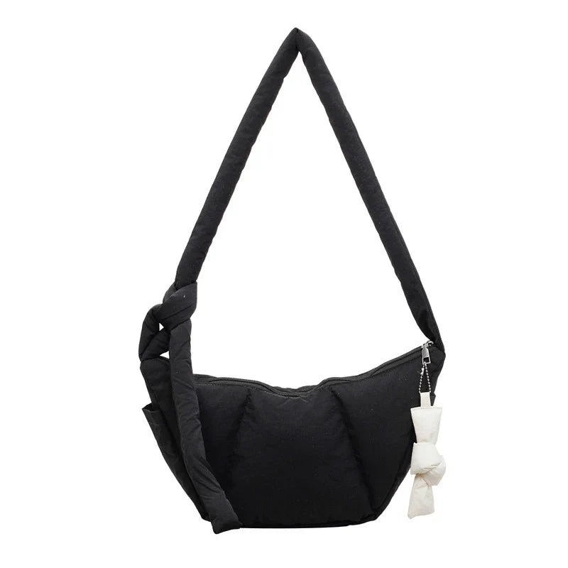 Women's Large Capacity Cotton Puffer Crossbody Dumpling Bag