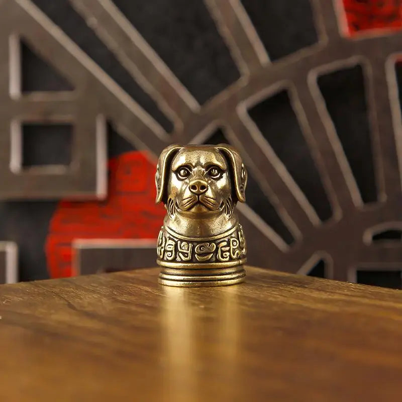 Brass Chinese Zodiac Animal Head Figurine | Vintage Collectible