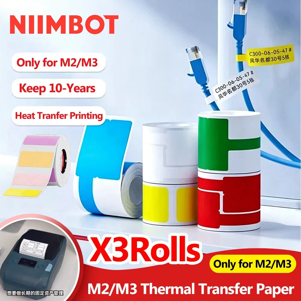 Niimbot M2/M3/B32/Z401 Waterproof Cable Wire Label Stickers
