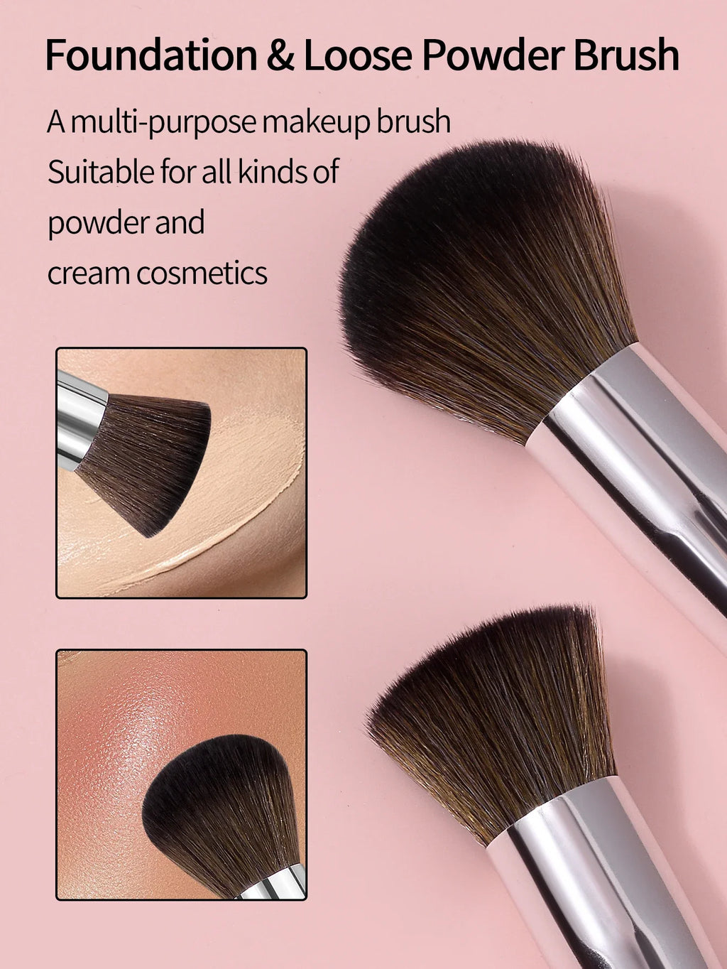 F4 Dual-Ended Makeup Brush – Foundation, Blush & Contour