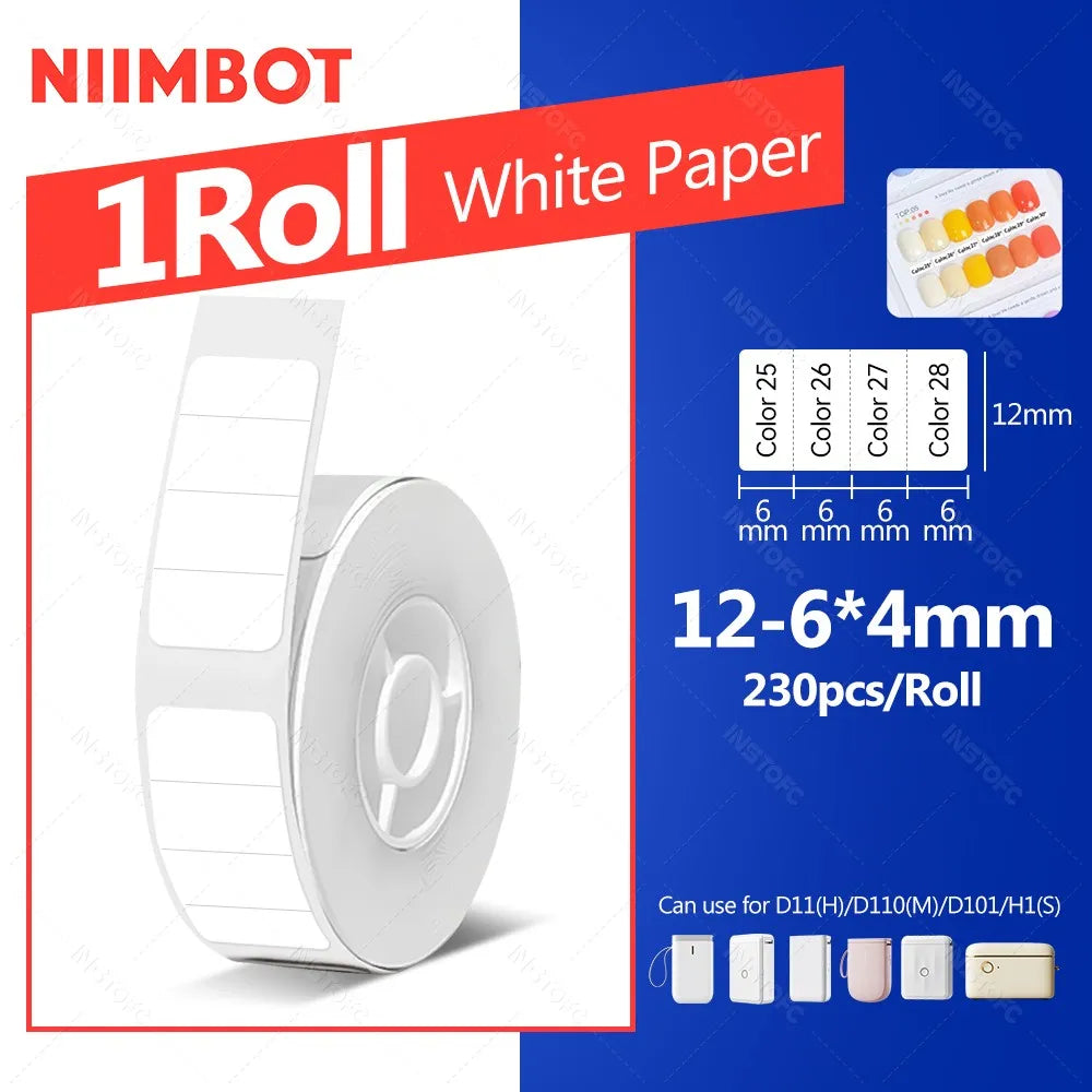 Niimbot Thermal Label Paper – Waterproof White Tape D11 D110
