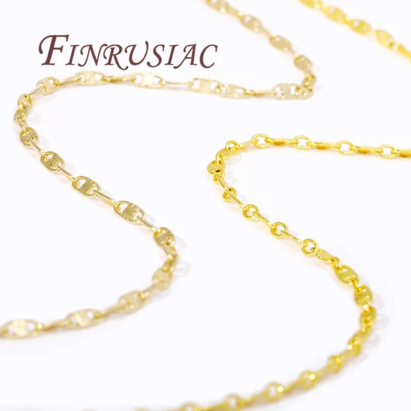 18K Gold Plated Brass Chain for DIY Jewelry Making | 2mm×5mm