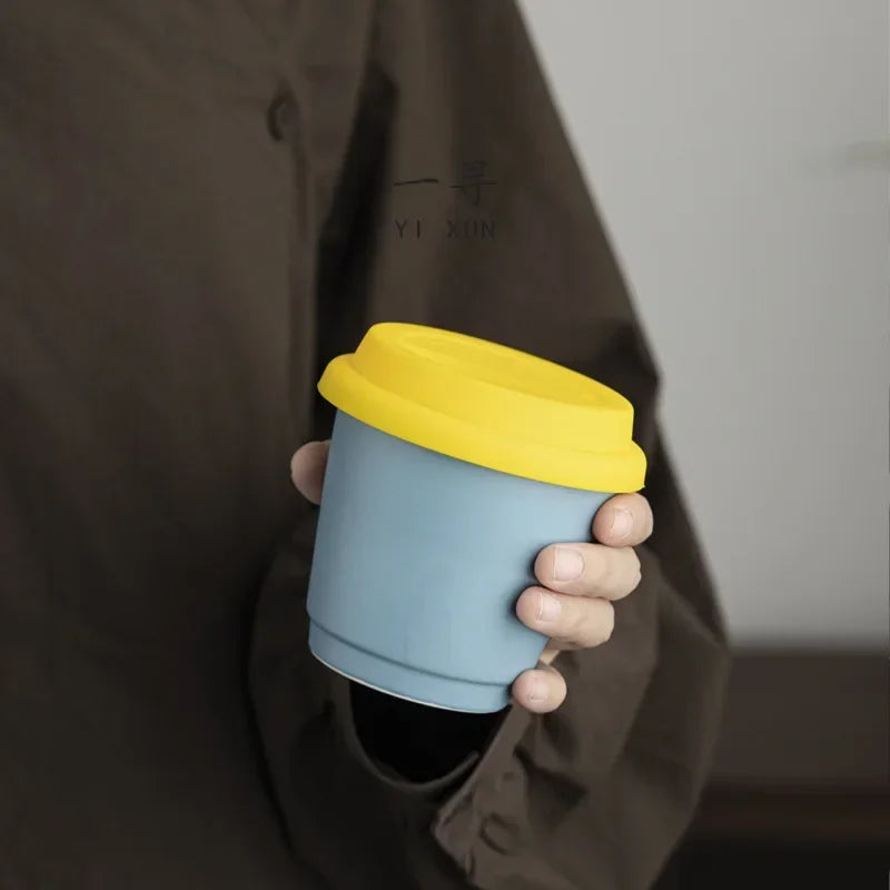 Nixie Ceramic Coffee Mug with Silicone Lid – 250ml