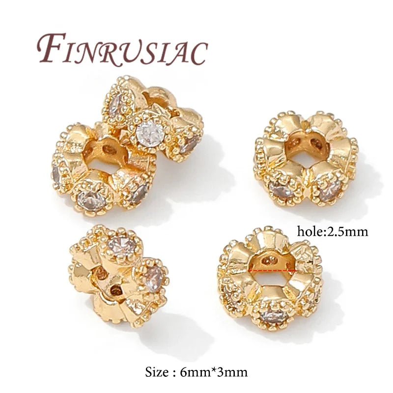 6mm 18K Gold Plated Rhinestone Spacer Beads – DIY Jewelry Making