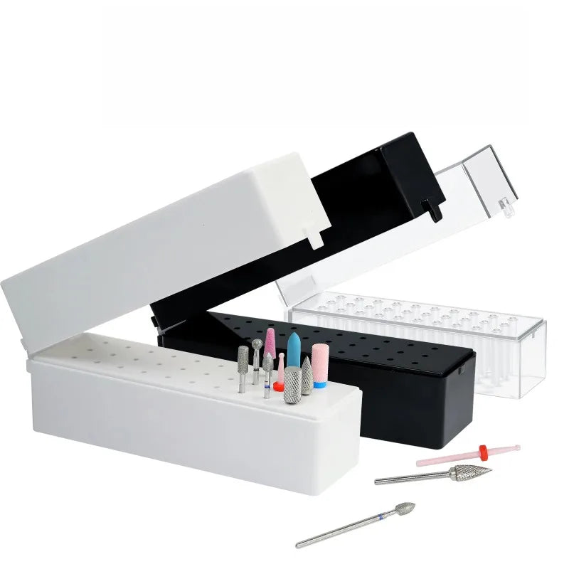 30-Hole Nail Drill Bit Holder Organizer Stand | Display Storage