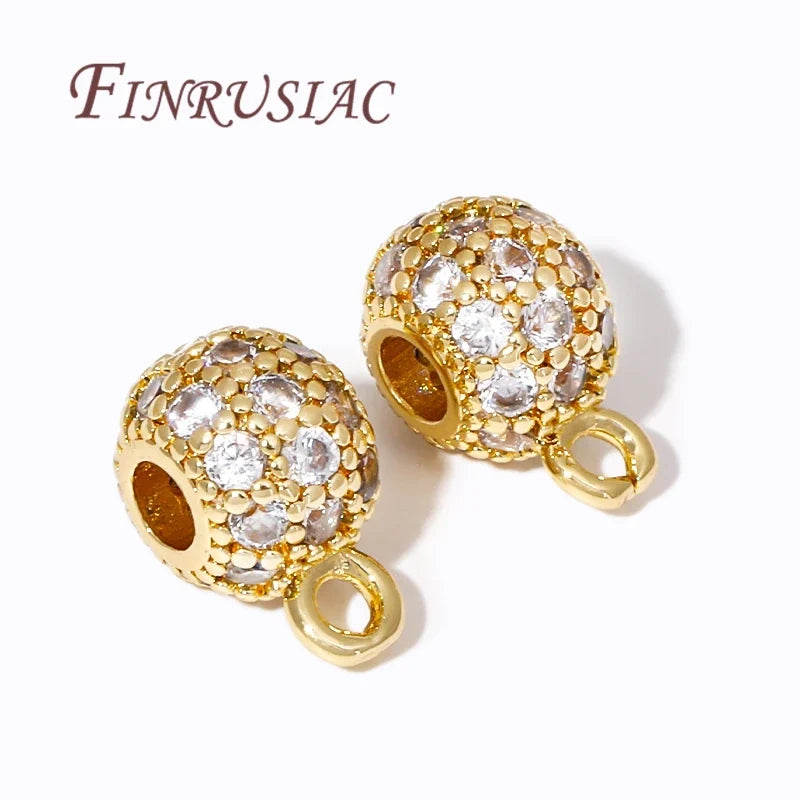 18K Gold Plated Zircon Pendant Bail Closed Ring – DIY Findings