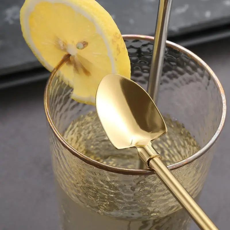 Stainless Steel Spoon Straw – Shovel Shape for Drinks & Ice Cream