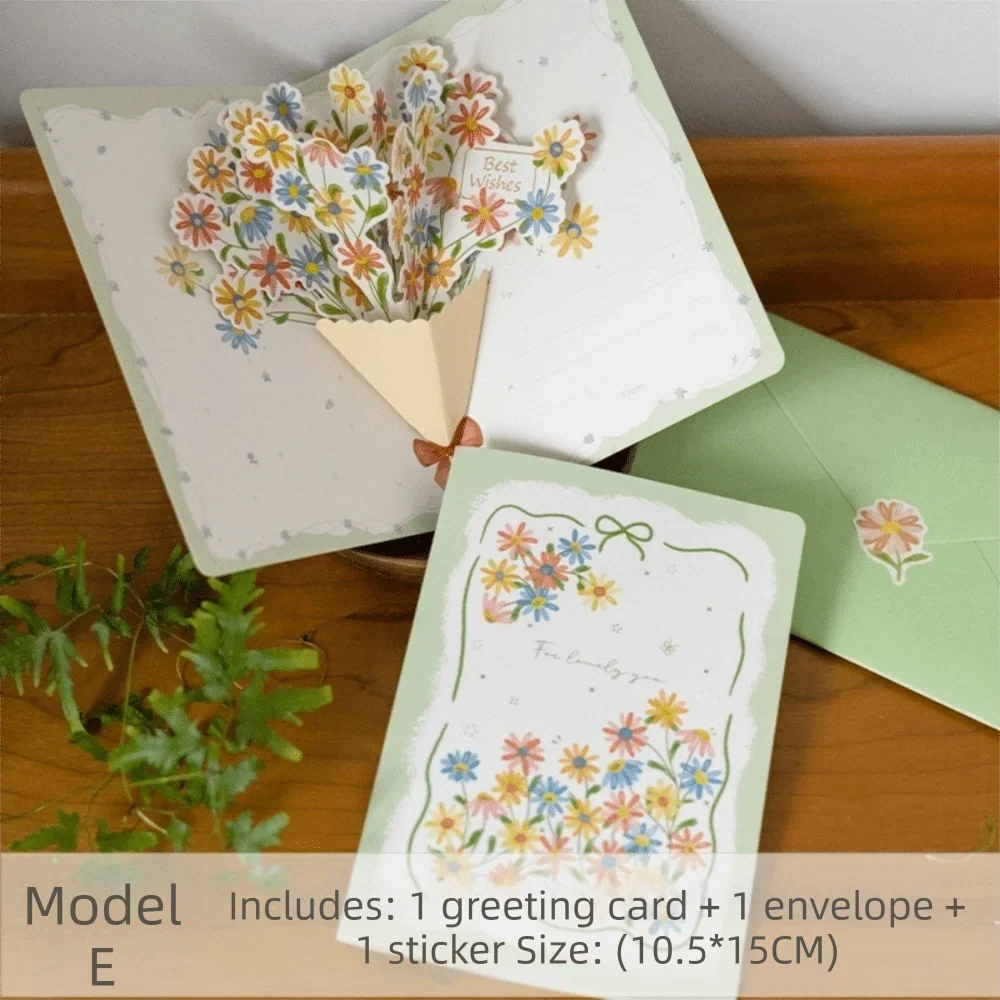 3D Pop-Up Flower Greeting Card – Handmade Valentine's Day Card