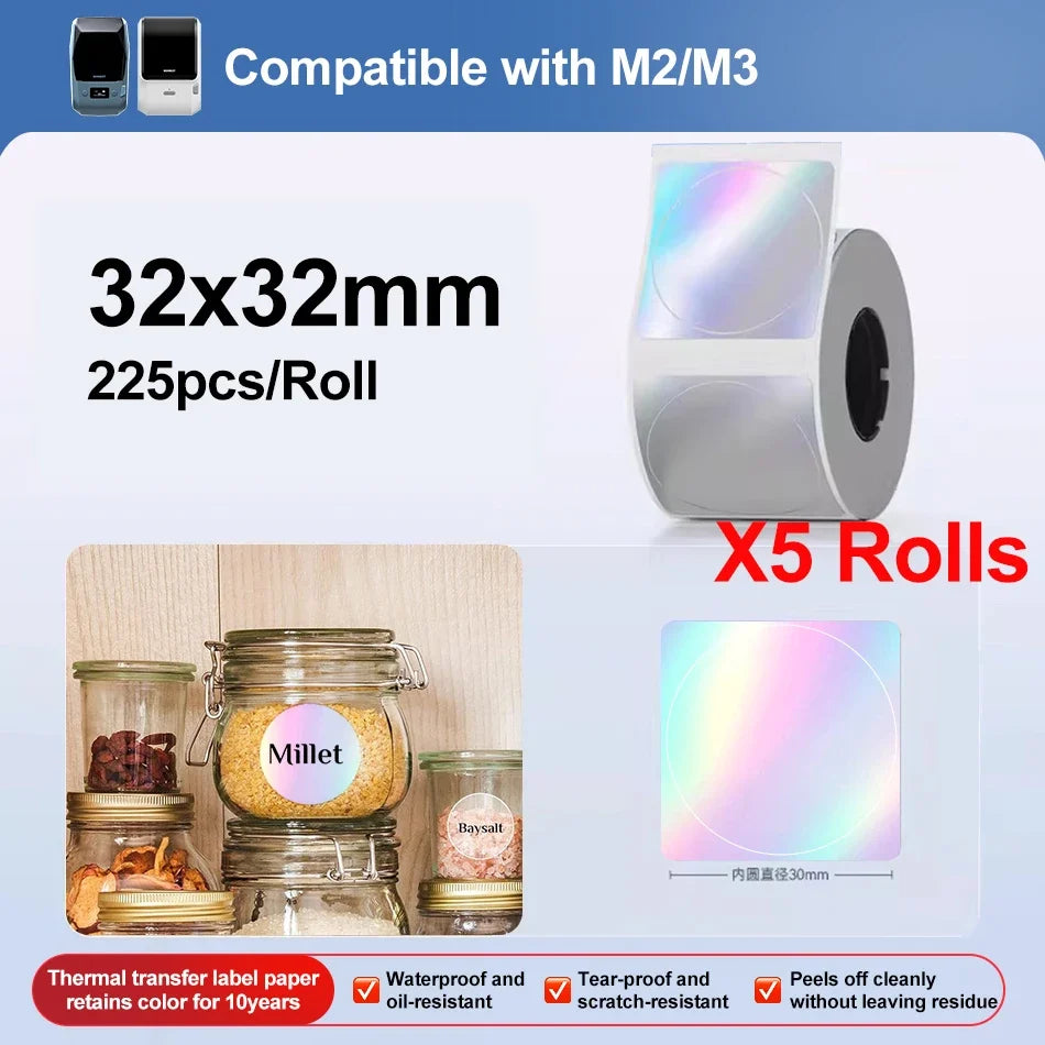 Niimbot M2/M3 Silver Laser Thermal Transfer Label Stickers