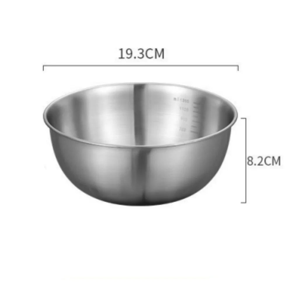 Stainless Steel Mixing Bowl Set with Scale – 1-3 Pcs
