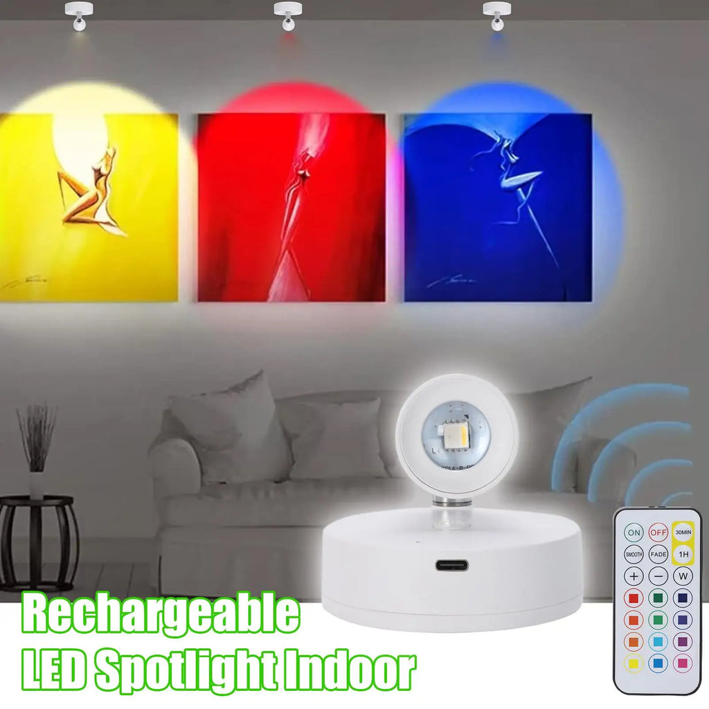 Wireless Rechargeable LED Spotlight with Remote Control