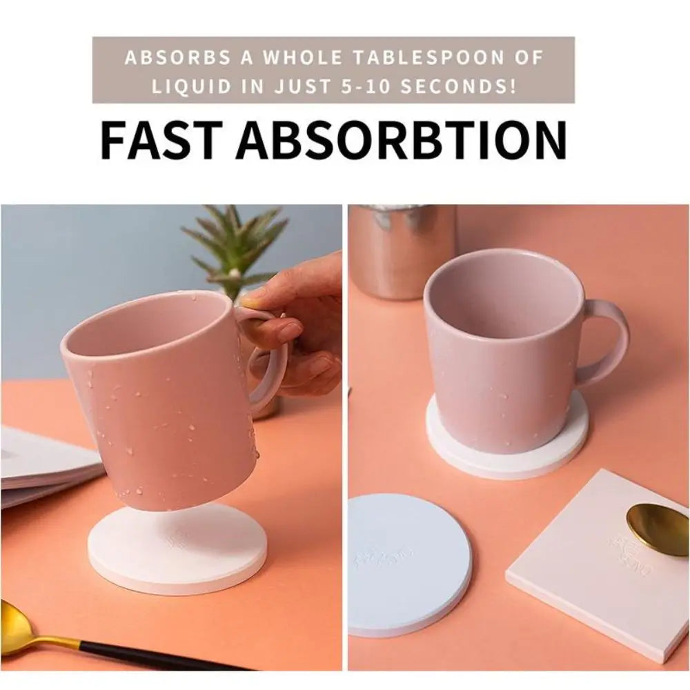 Diatomite Coaster Quick-Dry Non-Slip Heat Resistant Cup Mat