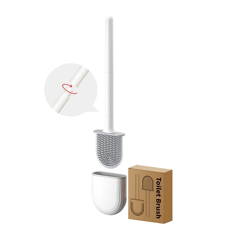 Silicone Wall-Mounted Long-Handle Toilet Brush | Eco-Friendly