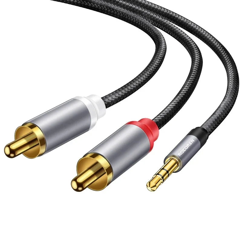 Rocoren 3.5mm to 2 RCA Male Aux Audio Cable Splitter