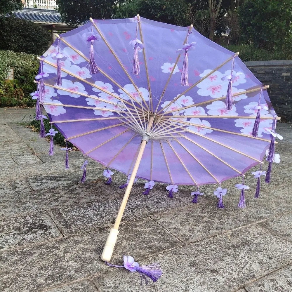 Silk Parasol Umbrella 82cm – Floral Art Wedding & Dance Gift