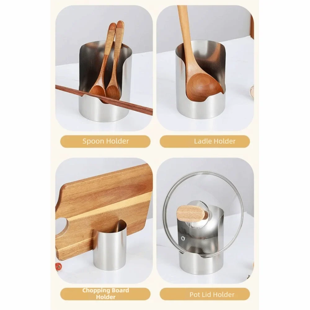 Stainless Steel Utensil Holder – Spoon & Spatula Rack