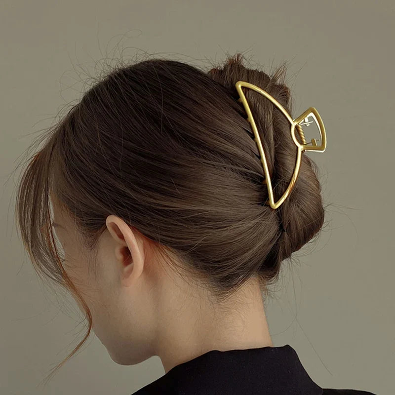 Metal Geometric Hair Claw Clips – Korean Style Barrettes Women