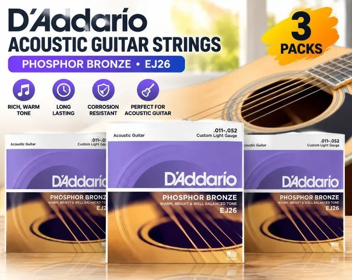 D'Addario EJ26 Phosphor Bronze Acoustic Guitar Strings 11-52