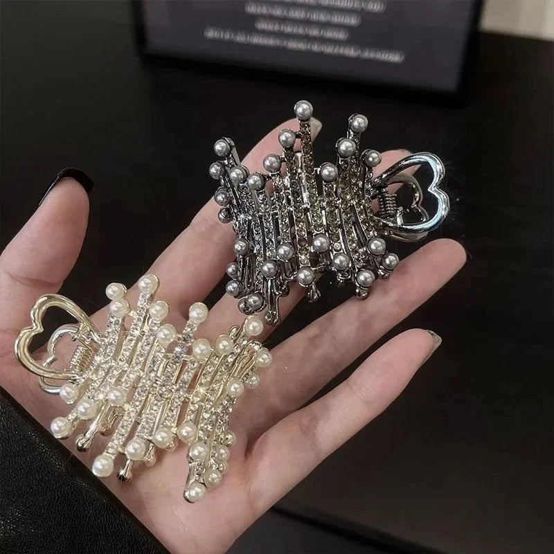 Pearl Rhinestone Hair Claw Clips – Women Thick Long Hair