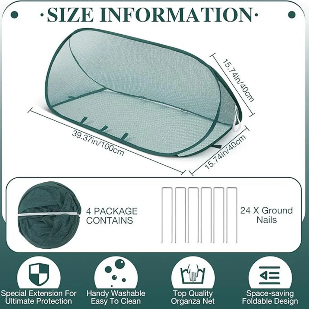 Pop-Up Plant Cover Fine Mesh Net with Ground Stakes | Garden