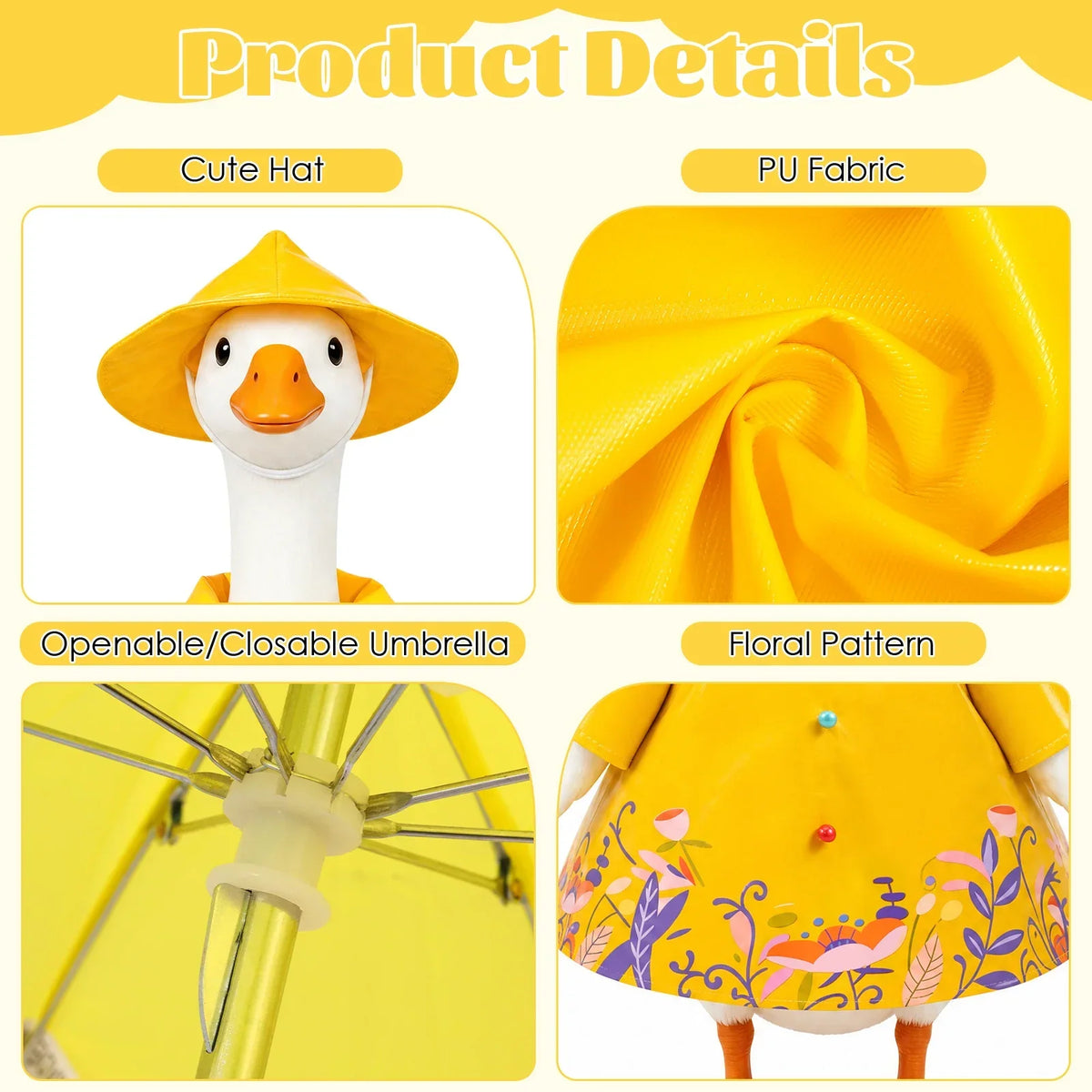 Porch Goose Raincoat Outfit Set – Hat, Umbrella & Clothes