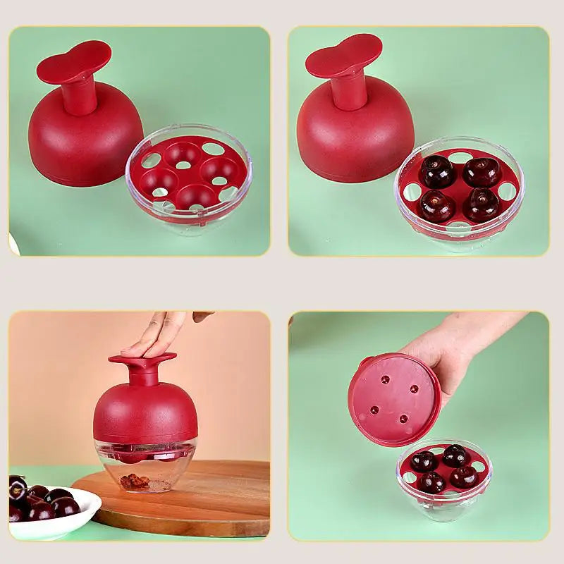4-Hole Cherry Pitter Tool – Fast Fruit Seed Remover